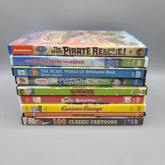 Children's DVD Paw Patrol Babar Curious George Cartoons Lot Of 9 - Picture 2 of 15